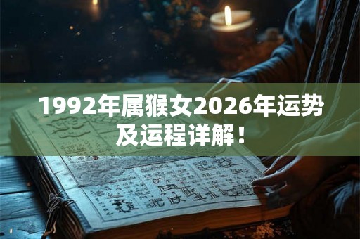 1992年属猴女2026年运势及运程详解！
