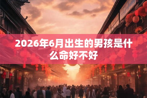 2026年6月出生的男孩是什么命好不好