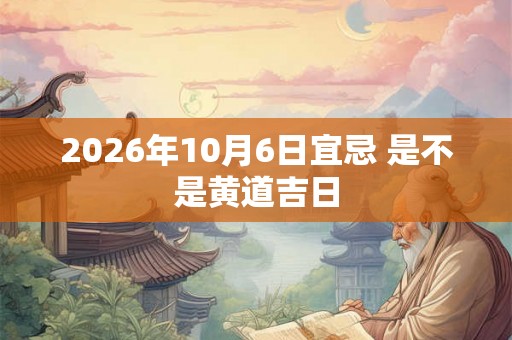 2026年10月6日宜忌 是不是黄道吉日