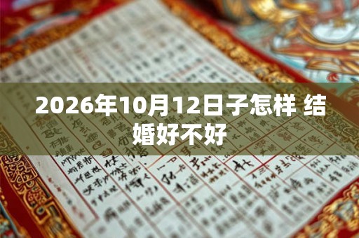2026年10月12日子怎样 结婚好不好