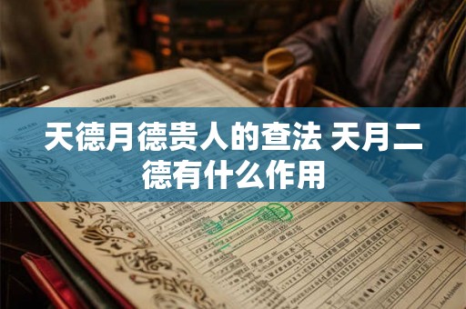 天德月德贵人的查法 天月二德有什么作用