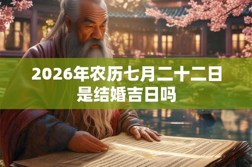 2026年农历七月二十二日是结婚吉日吗