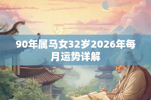 90年属马女32岁2026年每月运势详解