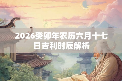 2026癸卯年农历六月十七日吉利时辰解析 2026癸卯年农历六月十七日吉利时辰解析