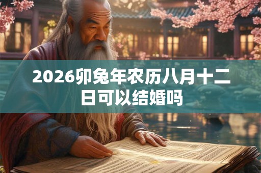 2026卯兔年农历八月十二日可以结婚吗