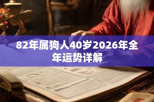 82年属狗人40岁2026年全年运势详解