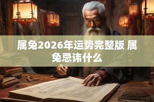 属兔2026年运势完整版 属兔忌讳什么 属兔2026年运势完整版 属兔忌讳什么