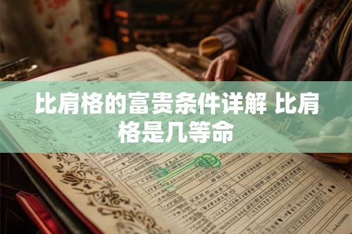 比肩格的富贵条件详解 比肩格是几等命 比肩格的富贵条件详解 比肩格是几等命
