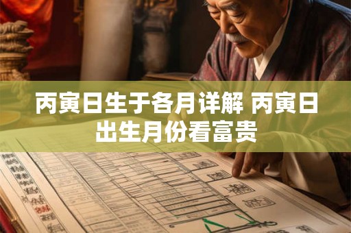 丙寅日生于各月详解 丙寅日出生月份看富贵 丙寅日生于各月详解 丙寅日出生月份看富贵