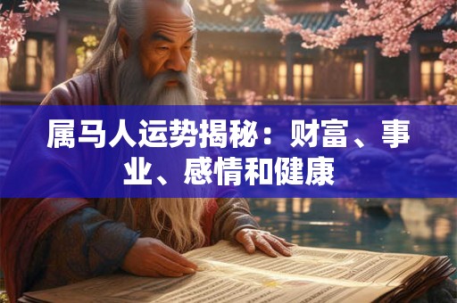 属马人运势揭秘：财富、事业、感情和健康