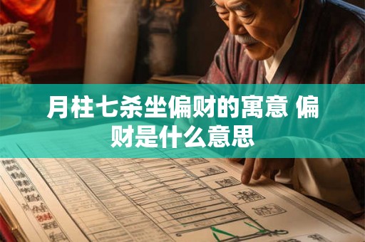 月柱七杀坐偏财的寓意 偏财是什么意思 月柱七杀坐偏财的寓意 偏财是什么意思