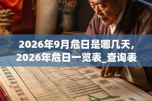 2026年9月危日是哪几天,2026年危日一览表_查询表 2026年9月危日是哪几天,2026年危日一览表_查询表