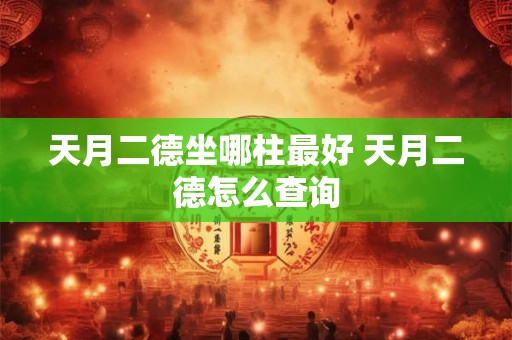 天月二德坐哪柱最好 天月二德怎么查询 天月二德坐哪柱最好 天月二德怎么查询