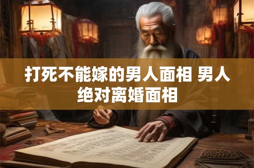 打死不能嫁的男人面相 男人绝对离婚面相