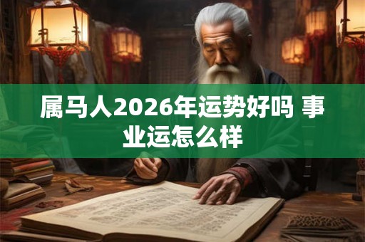 属马人2026年运势好吗 事业运怎么样
