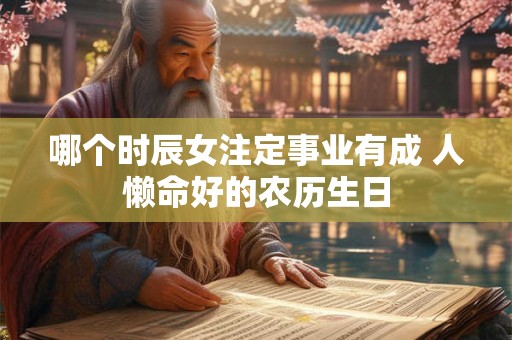 哪个时辰女注定事业有成 人懒命好的农历生日 哪个时辰女注定事业有成 人懒命好的农历生日