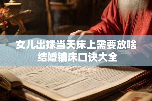 女儿出嫁当天床上需要放啥 结婚铺床口诀大全