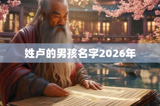 姓卢的男孩名字2026年