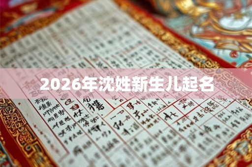 2026年沈姓新生儿起名