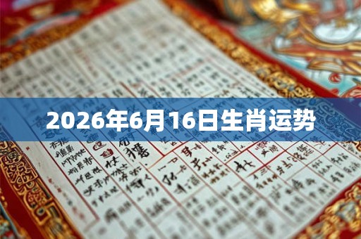 2026年6月16日生肖运势