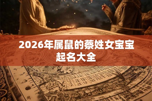 2026年属鼠的蔡姓女宝宝起名大全