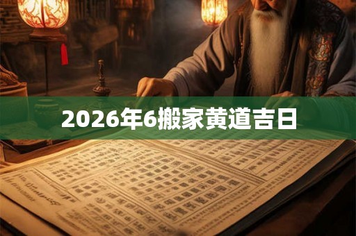 2026年6搬家黄道吉日