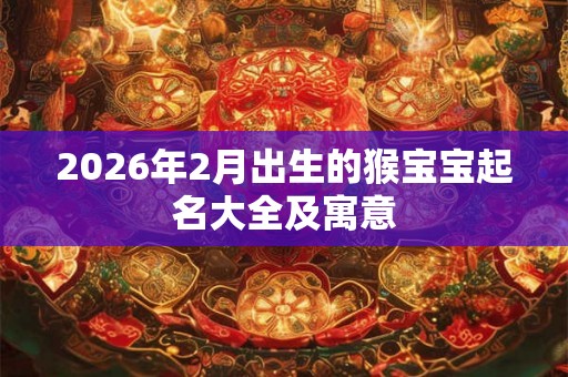 2026年2月出生的猴宝宝起名大全及寓意