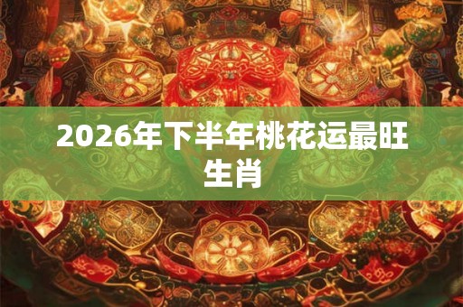 2026年下半年桃花运最旺生肖
