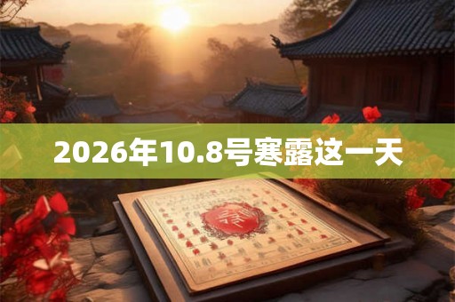 2026年10.8号寒露这一天