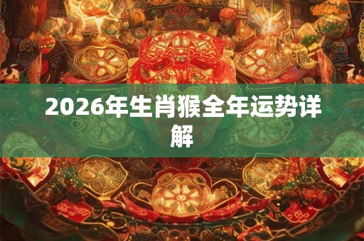 2026年生肖猴全年运势详解