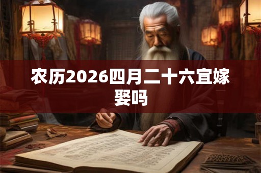 农历2026四月二十六宜嫁娶吗