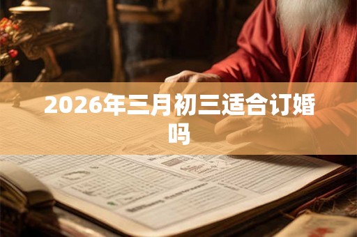 2026年三月初三适合订婚吗