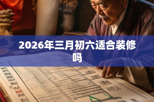 2026年三月初六适合装修吗 2026年三月初六适合装修吗