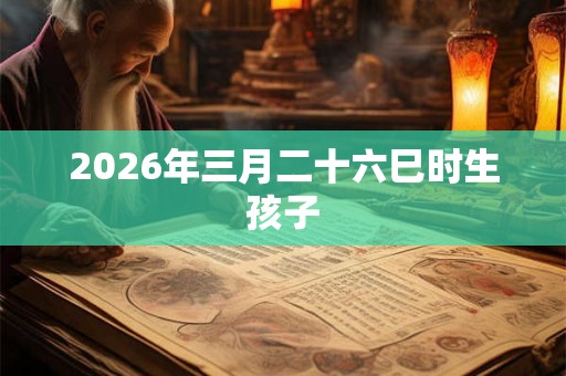 2026年三月二十六巳时生孩子