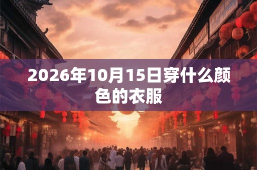 2026年10月15日穿什么颜色的衣服