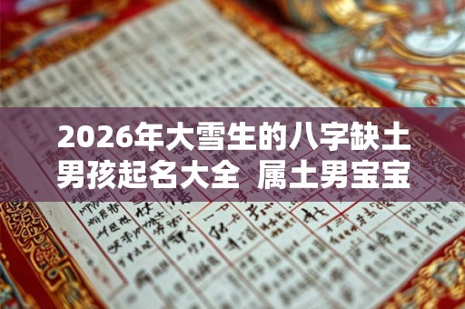 2026年大雪生的八字缺土男孩起名大全  属土男宝宝名字最新