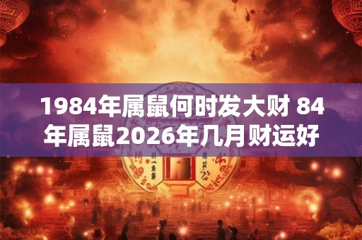 1984年属鼠何时发大财 84年属鼠2026年几月财运好