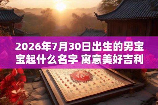 2026年7月30日出生的男宝宝起什么名字 寓意美好吉利