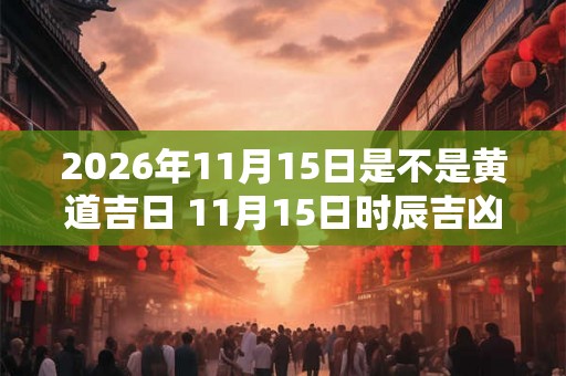 2026年11月15日是不是黄道吉日 11月15日时辰吉凶