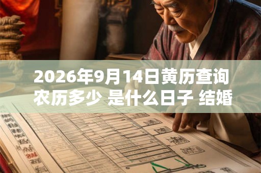 2026年9月14日黄历查询 农历多少 是什么日子 结婚吉时