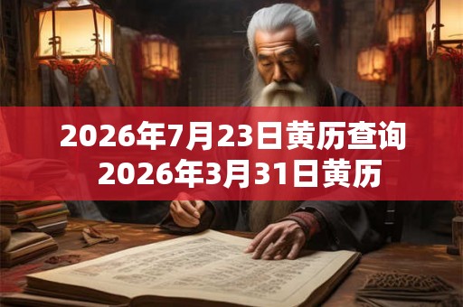 2026年7月23日黄历查询  2026年3月31日黄历