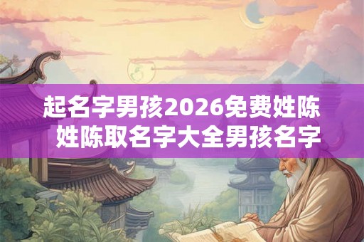 起名字男孩2026免费姓陈 姓陈取名字大全男孩名字2026 起名字男孩2026免费姓陈 姓陈取名字大全男孩名字2026