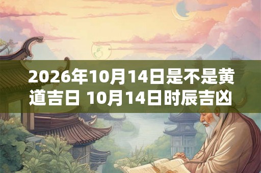 2026年10月14日是不是黄道吉日 10月14日时辰吉凶