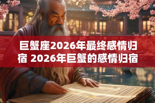 巨蟹座2026年最终感情归宿 2026年巨蟹的感情归宿是谁