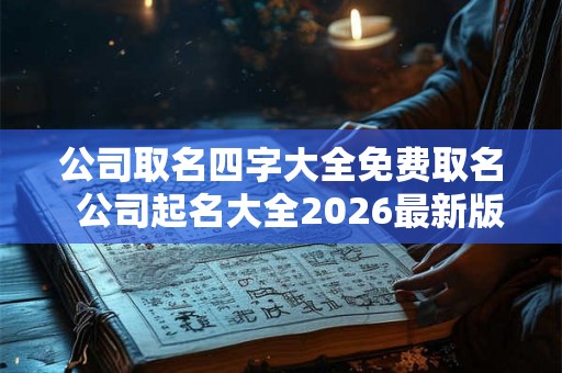 公司取名四字大全免费取名  公司起名大全2026最新版的四字
