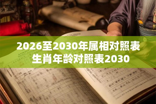 2026至2030年属相对照表  生肖年龄对照表2030