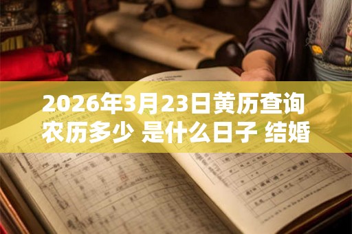 2026年3月23日黄历查询 农历多少 是什么日子 结婚吉时