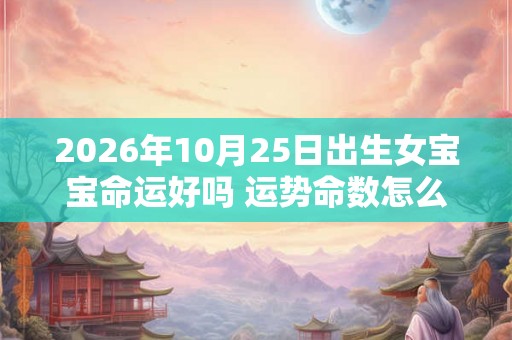 2026年10月25日出生女宝宝命运好吗 运势命数怎么样