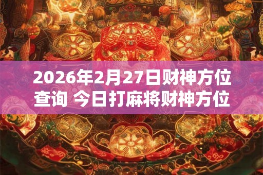 2026年2月27日财神方位查询 今日打麻将财神方位一览表