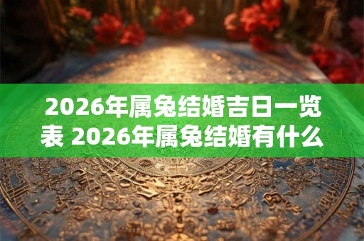 2026年属兔结婚吉日一览表 2026年属兔结婚有什么禁忌